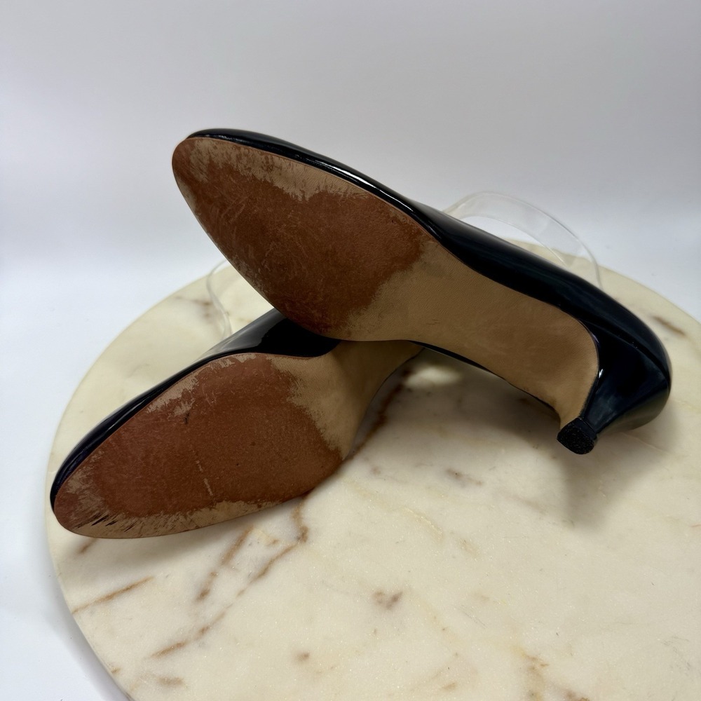 Hush Puppies Pumps 7M Black Patent Dressy Kitten Heel  Made in USA - Picture 8 of 8